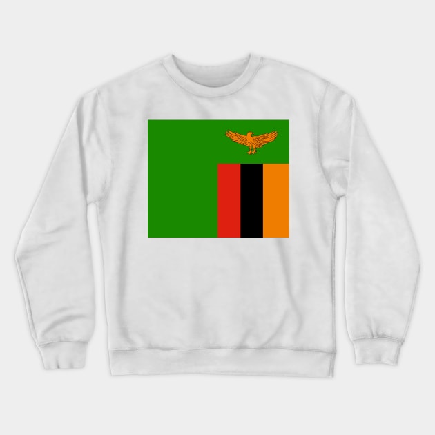 Zambia Flag Crewneck Sweatshirt by flag for all